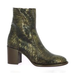 Maroli Boots cuir croco marron
