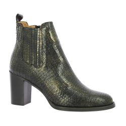 Maroli Boots cuir croco noir