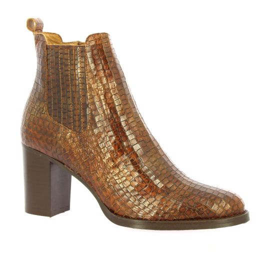 Maroli Boots cuir croco cognac