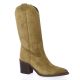 Spaziozero Bottes cuir velours camel