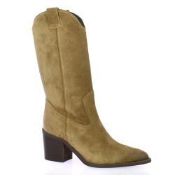 Spaziozero Bottes cuir velours camel
