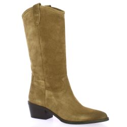 Spaziozero Bottes cuir velours camel