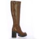 Spaziozero Bottes cuir tabac