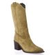 Spaziozero Bottes cuir velours camel
