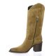 Spaziozero Bottes cuir velours camel