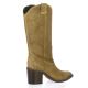 Spaziozero Bottes cuir velours camel