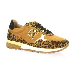 Reqins Baskets cuir velours leopard