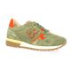 Reqins Baskets cuir velours kaki/orange