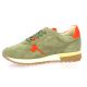 Reqins Baskets cuir velours kaki/orange