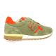 Reqins Baskets cuir velours kaki/orange