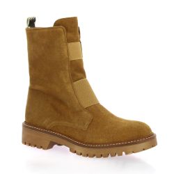 Reqins Boots cuir velours noisette