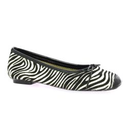 Reqins Ballerines cuir velours blanc/noir