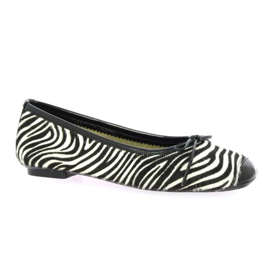 Reqins Ballerines cuir velours blanc/noir
