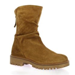 Reqins Boots cuir velours cognac