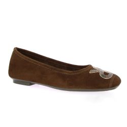 Reqins Ballerines cuir velours marron