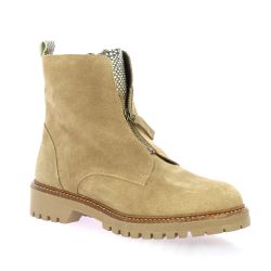 Reqins Boots cuir velours havane