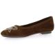 Reqins Ballerines cuir velours marron
