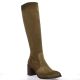 Metisse Bottes cuir velours taupe