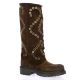 Metisse Bottes cuir velours marron