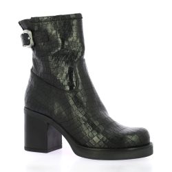 Spaziozero Boots cuir croco noir