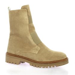 Reqins Boots cuir velours havane