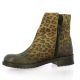 Coco abricot Boots cuir velours leopard
