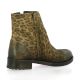Coco abricot Boots cuir velours leopard