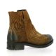 Coco abricot Boots cuir velours zebre