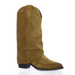 Pao Boots cuir velours camel