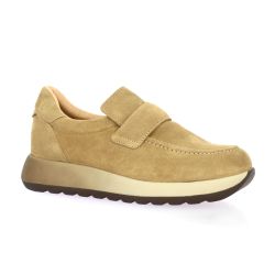 Reqins Baskets cuir velours havane