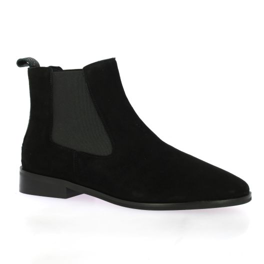 Reqins Boots cuir velours noir