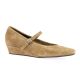 Reqins Ballerines cuir velours muscade
