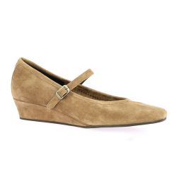 Reqins Ballerines cuir velours muscade