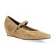 Reqins Ballerines cuir velours muscade