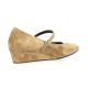 Reqins Ballerines cuir velours muscade