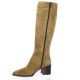 Fremilu Bottes cuir velours camel