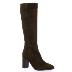 Fremilu Bottes cuir velours marron