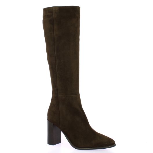 Fremilu Bottes cuir velours marron