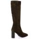 Fremilu Bottes cuir velours marron