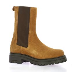 So send Boots cuir velours cognac