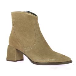 Pao Boots cuir velours taupe