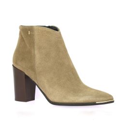 Pao Boots cuir velours taupe
