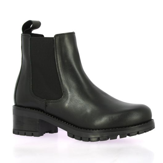 So send Boots cuir noir