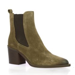 Spaziozero Boots cuir velours taupe