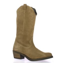 So send Bottes cuir velours taupe
