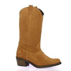 So send Bottes cuir velours cognac