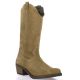 So send Bottes cuir velours taupe