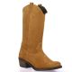 So send Bottes cuir velours cognac
