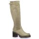 Spaziozero Bottes cuir velours taupe