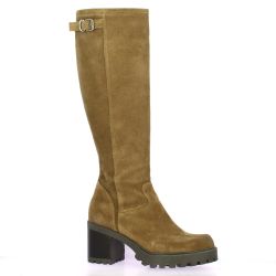 Spaziozero Bottes cuir velours camel